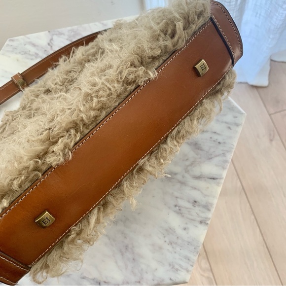 Eric Javits Baa Dome Faux Fur Crossbody Bag in Camel - Picture 12 of 16